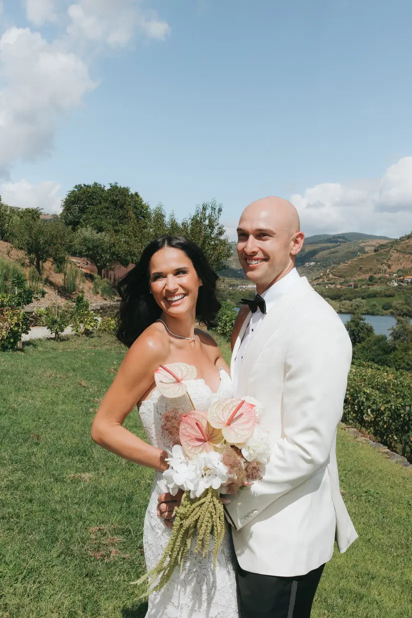 Alexus and Greg 7 Modern Pink Anthurium Bridal Bouquet – Douro Valley